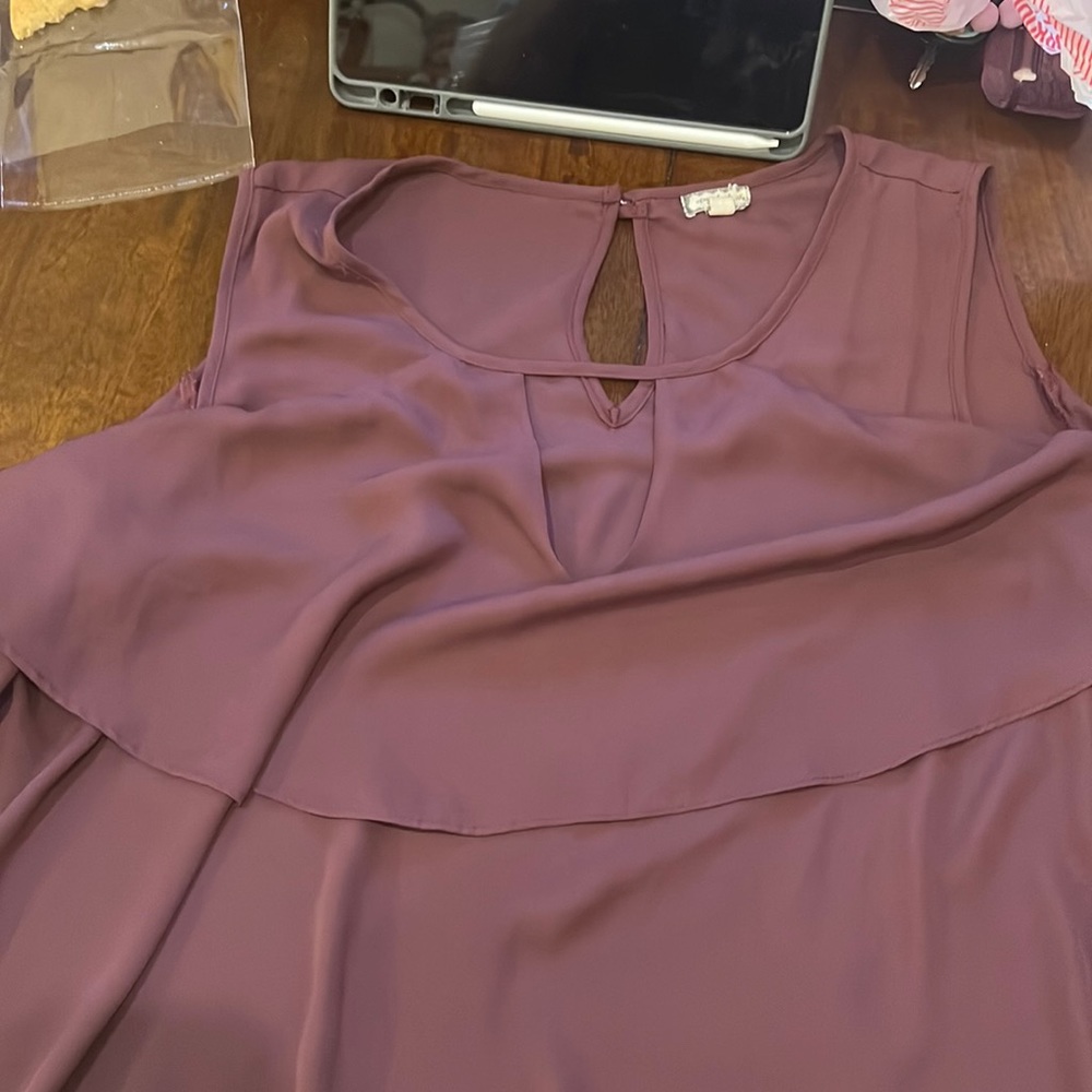 Maroon cold shoulder top